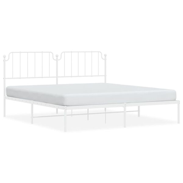 vidaXL Estructura cama sin colchón con cabecero metal blanco 160x200cm