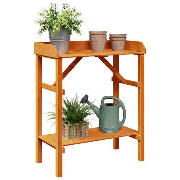 vidaXL Soportes para plantas con estante Marrón 75 x 40 x 90 cm