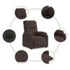 vidaXL Sillón reclinable eléctrico tela de microfibra marrón