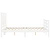 vidaXL Estructura de cama con cabecero madera maciza blanco 120x200 cm
