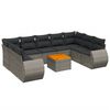 vidaXL Set de sof&aacute;s de jard&iacute;n 10 pzas con cojines rat&aacute;n sint&eacute;tico gris