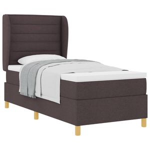 vidaXL Cama con Somier y Colch&oacute;n Gris Oscuro 90x190 cm de Tela tela