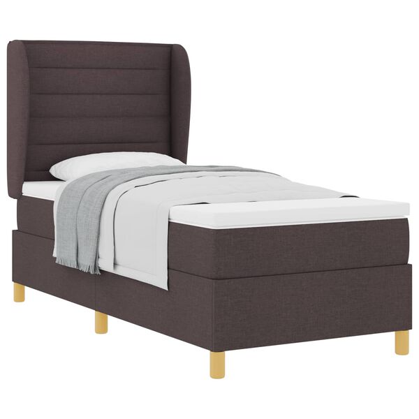 vidaXL Cama con Somier y Colch&oacute;n Gris Oscuro 90x190 cm de Tela tela