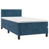 vidaXL Cama box spring con colch&oacute;n terciopelo azul oscuro 100x200 cm