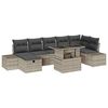 vidaXL Conjunto de sof&aacute; de jard&iacute;n 8 uds. Gris Claro rat&aacute;n sint&eacute;tico