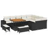 vidaXL Conjunto de sof&aacute; de jard&iacute;n con coj&iacute;n 12 pcs Negro y crema