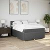 vidaXL Cama box spring con colch&oacute;n tela gris oscuro 160x200 cm