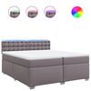 vidaXL Cama box spring con colch&oacute;n cuero sint&eacute;tico gris 200x200 cm