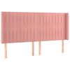 vidaXL Cama box spring colch&oacute;n y LED terciopelo rosa 160x200 cm