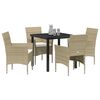 vidaXL Conjunto de Comedor de Jardín 5 pcs Beige ratán sintético