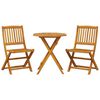 vidaXL Muebles cafeter&iacute;a plegables 3 pzas madera maciza acacia