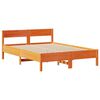 vidaXL Cama sin colch&oacute;n madera maciza de pino marr&oacute;n cera 160x200 cm