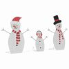 vidaXL Familia de Muñecos de Nieve Iluminados 3 pcs Cálido Poliéster