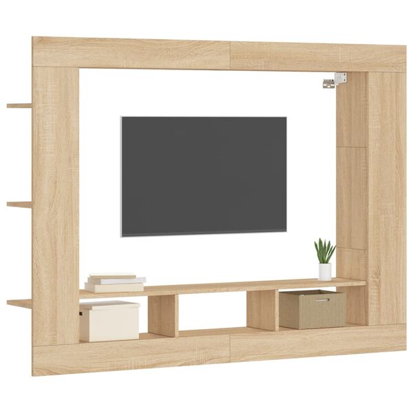vidaXL Mueble de TV madera de ingenier&iacute;a roble Sonoma 152x22x113 cm