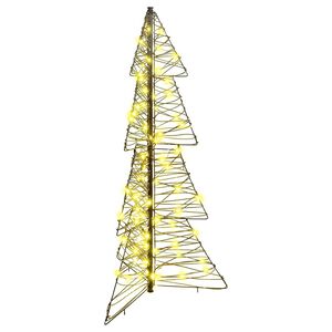 vidaXL &Aacute;rbol de Navidad 100 LED Blanco C&aacute;lido 120 cm Rat&aacute;n