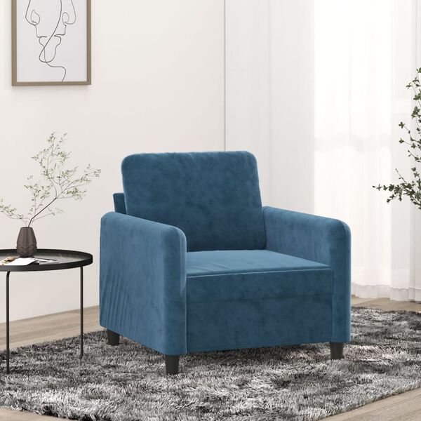 vidaXL Sill&oacute;n de terciopelo azul 60 cm