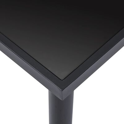 vidaXL Mesa de comedor de vidrio templado negro 160x80x75 cm