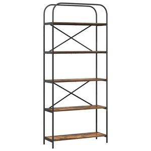 vidaXL Estante de libros Roble ahumado 80 x 30 x 183 cm