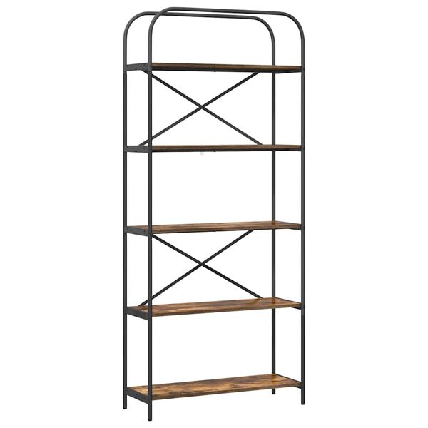 vidaXL Estante de libros Roble ahumado 80 x 30 x 183 cm