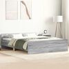 vidaXL Estructura de cama con cabecero piecero gris Sonoma 140x190 cm