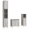 vidaXL Set de muebles de ba&ntilde;o 3 pzas madera contrachapada gris sonoma