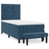 vidaXL Cama box spring con colch&oacute;n terciopelo azul oscuro 80x200 cm