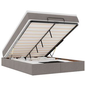 vidaXL Estructura de cama otomana colch&oacute;n tela gris pardo 140x190cm