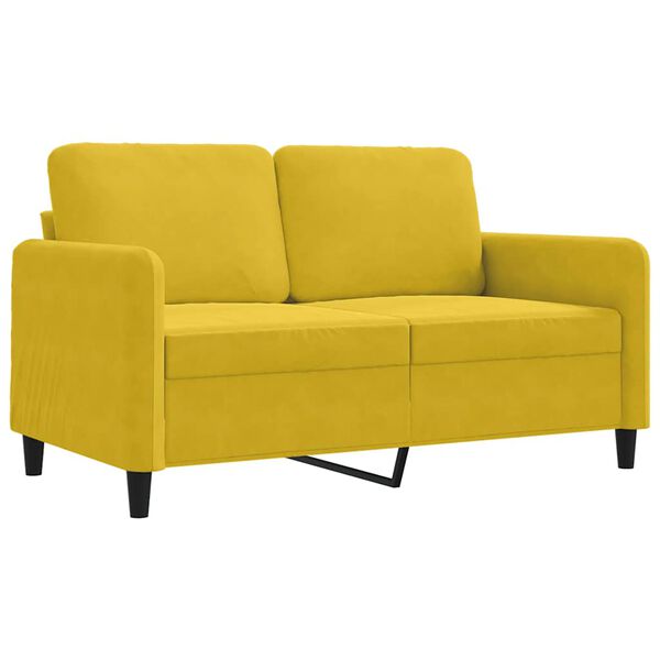 vidaXL Sof&aacute; de 2 plazas terciopelo amarillo 120 cm