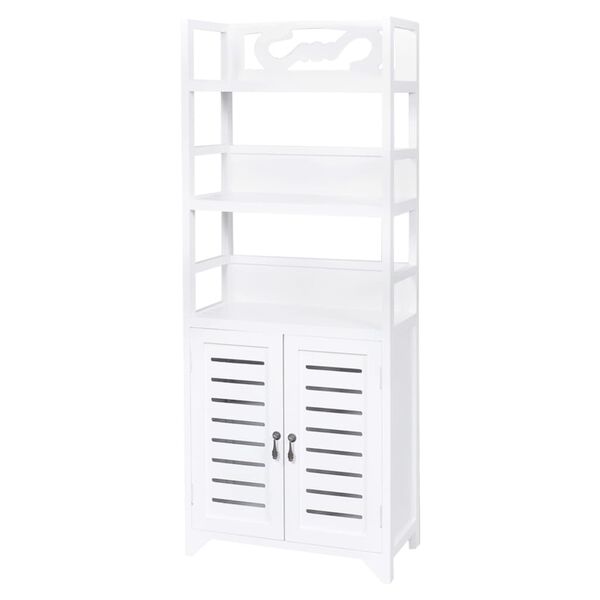 vidaXL Armario de baño Albuquerque madera blanco 46x24x117,5 cm