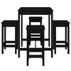 vidaXL Set de mesa y taburetes altos jardín 5 piezas madera pino negro