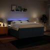 vidaXL Cama box spring con colch&oacute;n tela azul 200x200 cm