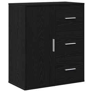 vidaXL Aparador Roble Negro 60 x 31 x 70 cm Madera de ingenier&iacute;a