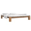 vidaXL Estructura de cama sin colch&oacute;n madera maciza roble 160x200 cm