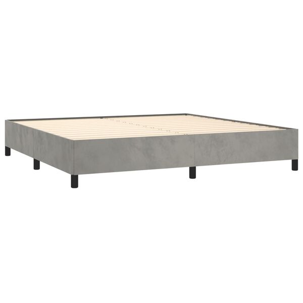 vidaXL Estructura de cama sin colch&oacute;n terciopelo gris claro 200x200 cm