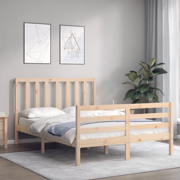 vidaXL Estructura de cama sin colchón madera maciza de pino 140x190 cm