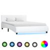 vidaXL Estructura de cama con LED sin colch&oacute;n blanco 120x200 cm