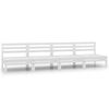 vidaXL Sof&aacute;s central de jard&iacute;n 4 unidades blanco madera maciza de pino