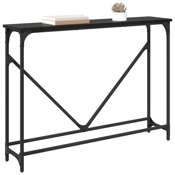 vidaXL Mesa Consola Roble Negro 102 x 23 x 75 cm Madera de ingenier&iacute;a