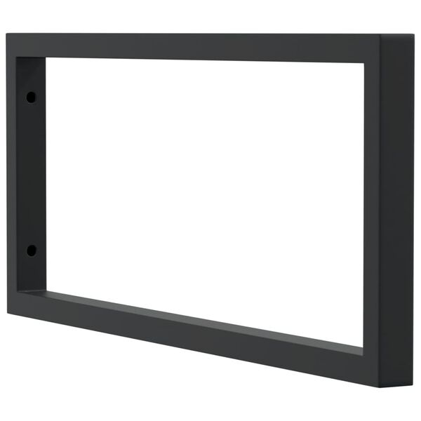 vidaXL Soportes estante de lavabo 2 uds rectangular acero negro