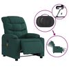 vidaXL Sill&oacute;n reclinable de masaje el&eacute;ctrico tela verde oscuro
