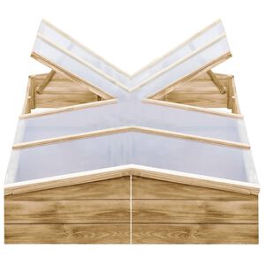 vidaXL Invernadero de madera de pino impregnada 2 uds 200x50x35 cm