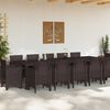 vidaXL Conjunto de comedor de jardín con cojines con cojín 13 pcs