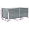 vidaXL Jardinera elevada de acero galvanizado gris 160x80x45 cm