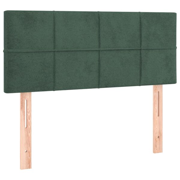 vidaXL Cabecero con LED de terciopelo verde oscuro 80x5x78/88 cm