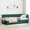 vidaXL Estructura de Cama Esquina con Colch&oacute;n 2 pcs Verde Terciopelo