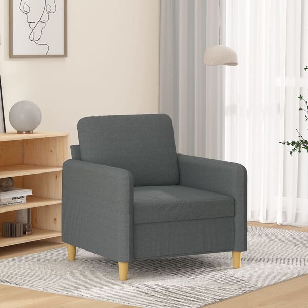 vidaXL Sill&oacute;n de tela gris oscuro 60 cm