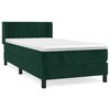 vidaXL Cama box spring con colch&oacute;n terciopelo verde oscuro 90x200 cm