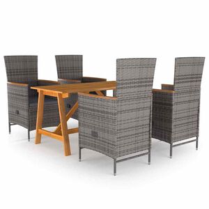 vidaXL Juego de comedor para jard&iacute;n 5 piezas gris