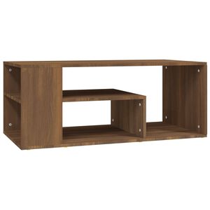 vidaXL Mesa de centro madera contrachapada roble marr&oacute;n 100x50x40 cm