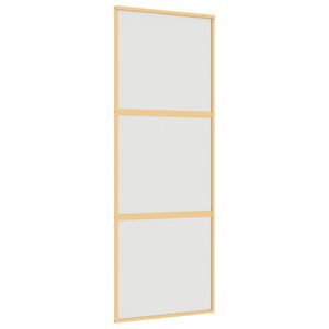 vidaXL Puerta corredera dorada vidrio ESG esmerilado aluminio 76x205cm